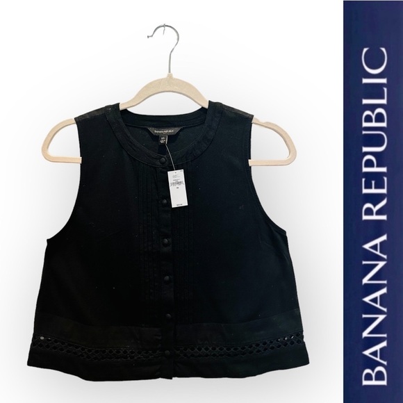 Banana Republic Tops - NWT Banana Republic Black Pintuck Top,‎ Size XSP